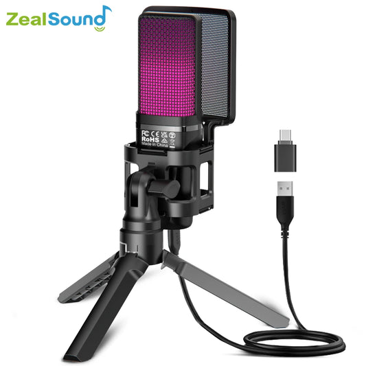 Zealsound RGB USB Gaming Condenser Microphone PC/PS5