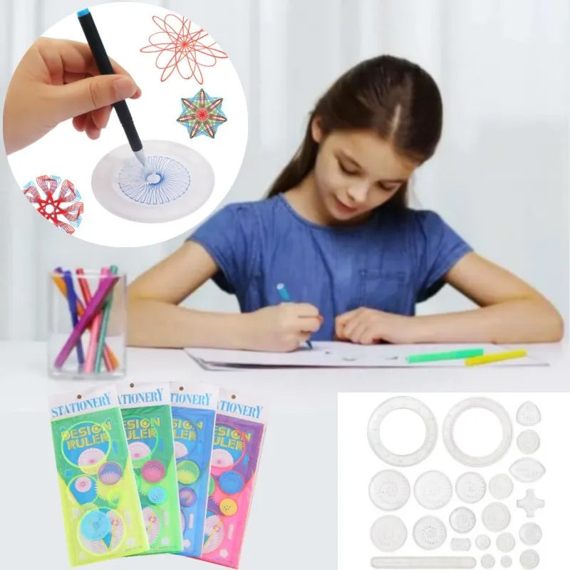 Spirograph Ruler Drawing Gear Interlocking Painting Toy