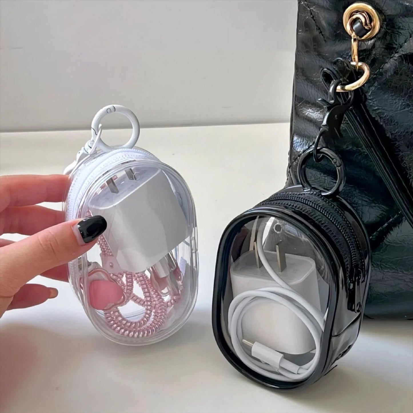 Jewelry Organizer Transparent Storage Box Pouch Wallet Cute Doll Case