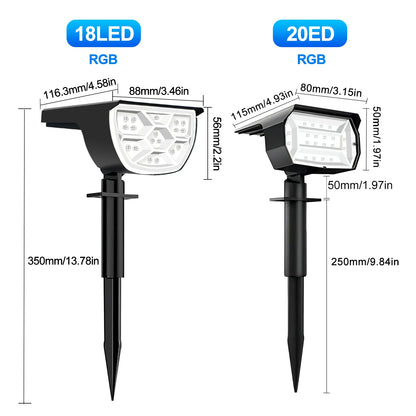 72/68 LED Solar Landscape Lights Outdoor Waterproof Spotlight