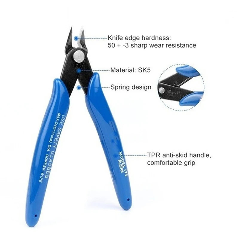 Diagonal Carbon Steel Wire Cutter Electrical Flush Pliers