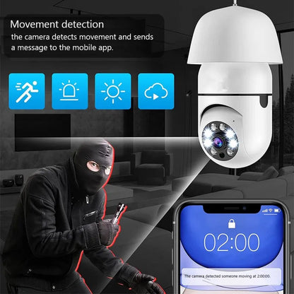 2.4G E27 Light Bulb WiFi 360° HD IP Camera CCTV