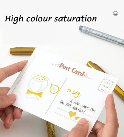 1/2Pcs Metallic Marker Pens Gold Silver Scrapbooking