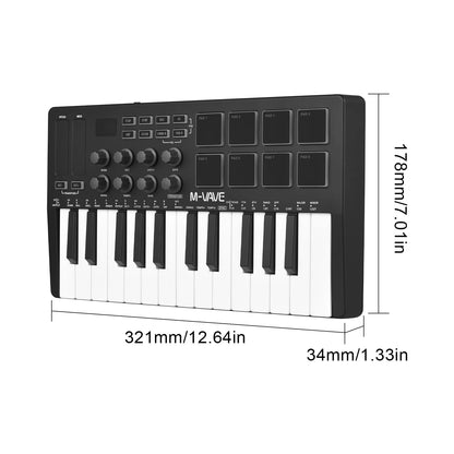 M-VAVE 25-Key MIDI Controller Mini USB Keyboard