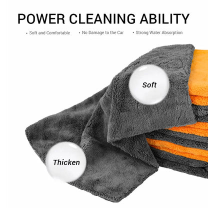 2pcs Thickened Microfiber Towel Auto Detailing Cloth