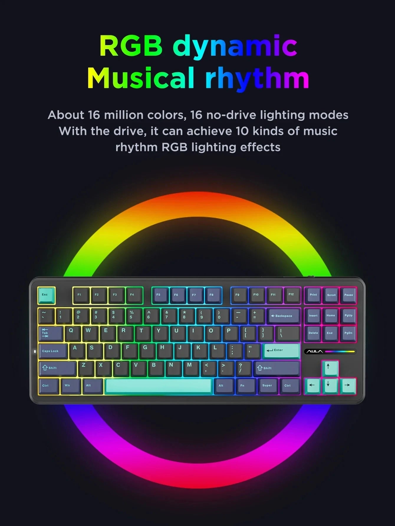 AULA F87 Pro Mechanical Keyboard Tri-Mode Wireless RGB