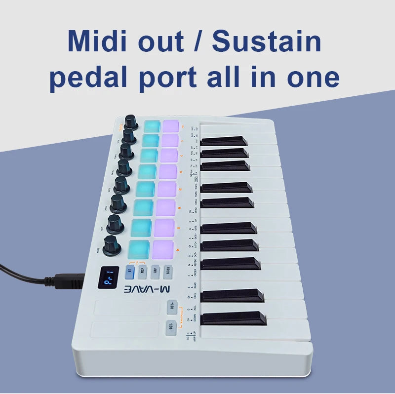 M-VAVE SMK-25 II MIDI Controller 25 Keys RGB Pads