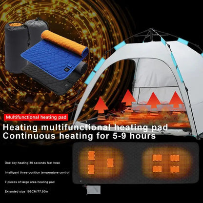 Heated Sleeping Bag Pad USB Power 7 Heating Zones