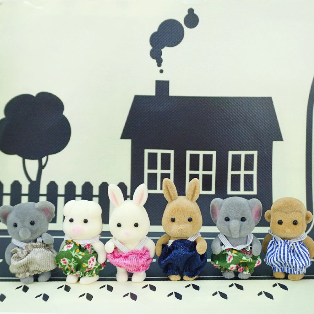 1:12 Forest Animal Family Dollhouse Figures Collectible