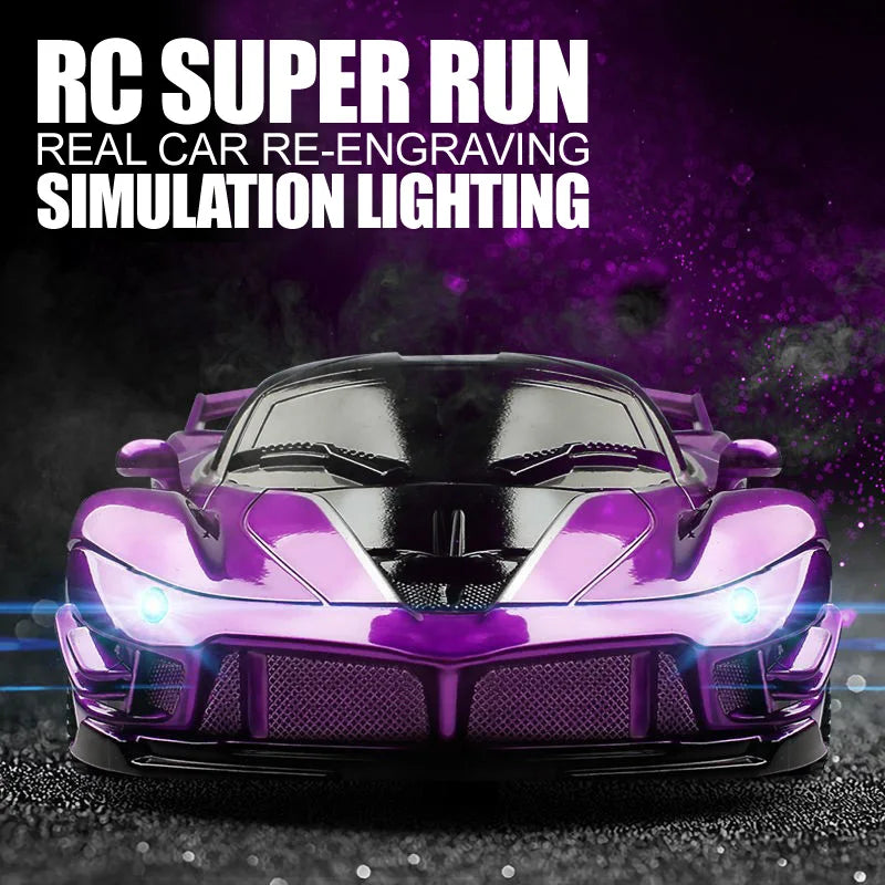 1/18 RC Sports Car 2.4G LED Light High Speed Drift Remote Car Toy