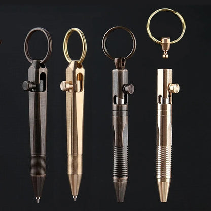 MINI Brass Pen Keychain EDC Portable Signature Ballpoint