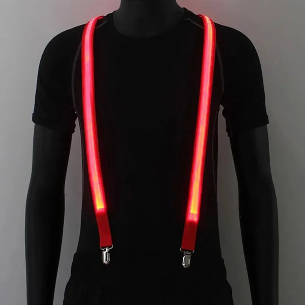 LED Suspenders w/ Bow Tie Glow Party Accessories