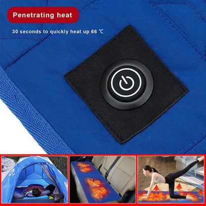 Heated Sleeping Bag Pad USB Power 7 Heating Zones