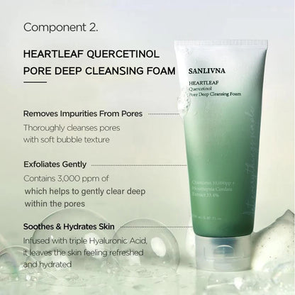 Heartleaf Skincare Set Facial Toner Serum Moisturizing Cleansing Pores