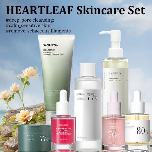 Heartleaf Skincare Set Facial Toner Serum Moisturizing Cleansing Pores