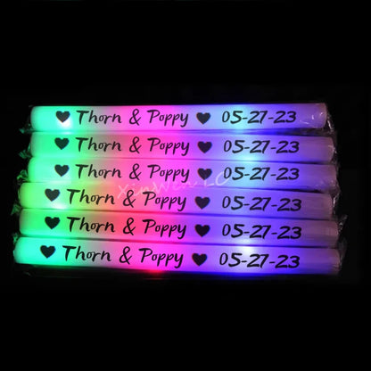 30Pcs RGB LED Glow Foam Sticks Party Wedding Supplies