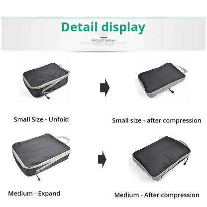 3Pcs Portable Compressible Travel Packing Cubes