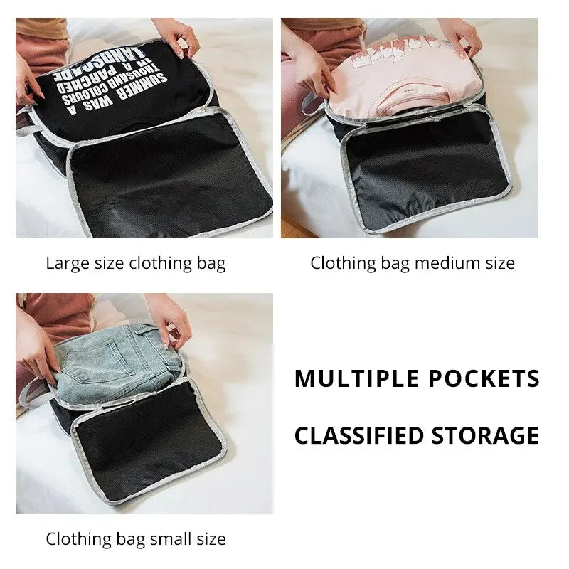 3Pcs Portable Compressible Travel Packing Cubes