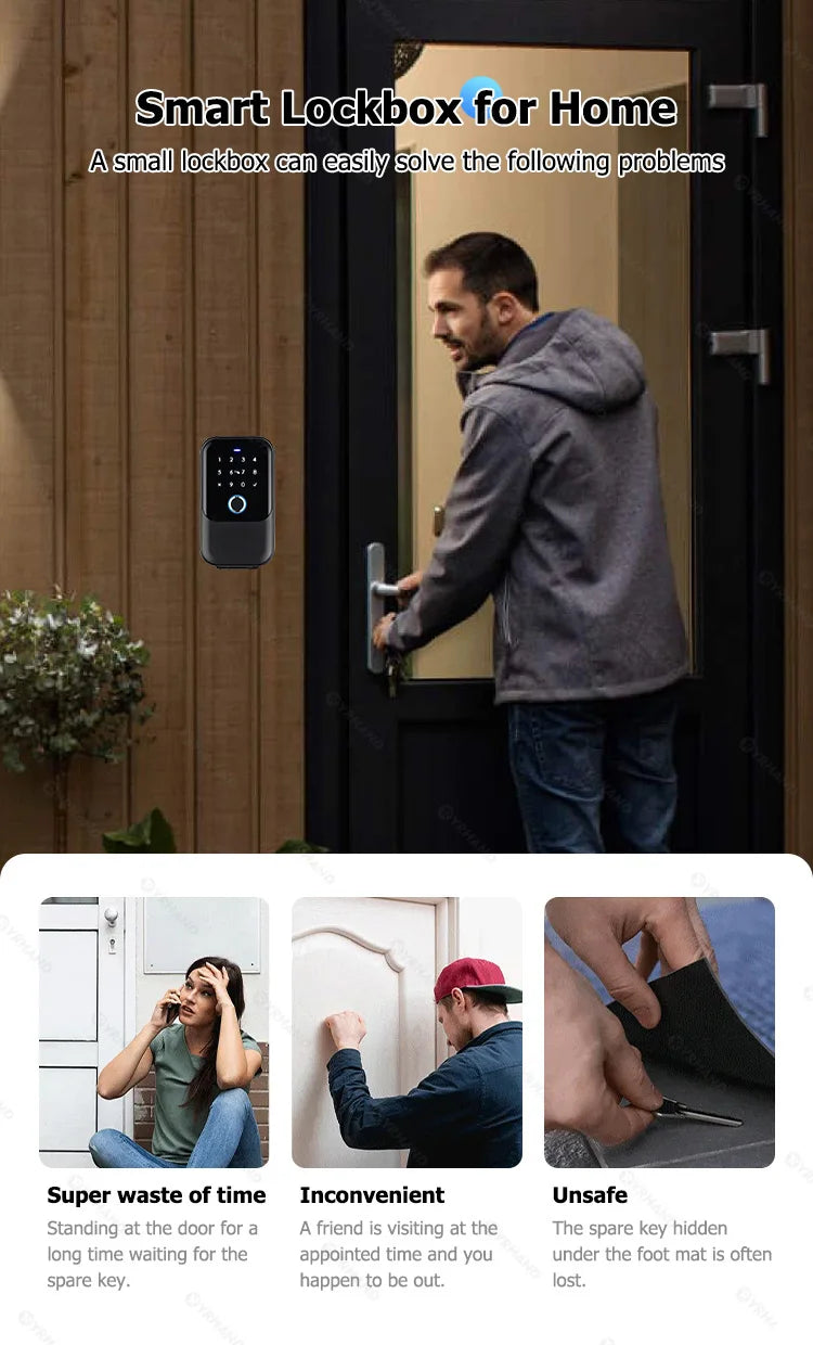 YRHAND TTlock Portable Smart Fingerprint Lock Box