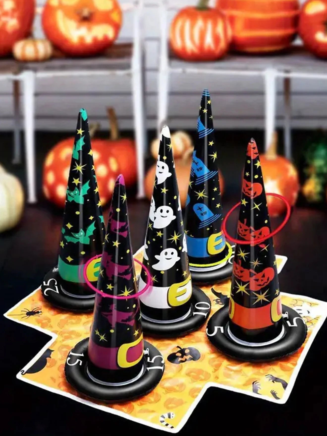 Halloween Inflatable Witch Hat Ring Toss Indoor Outdoor