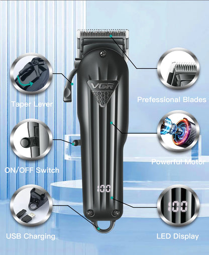 VGR Hair Clipper Professional Adjustable Cordless