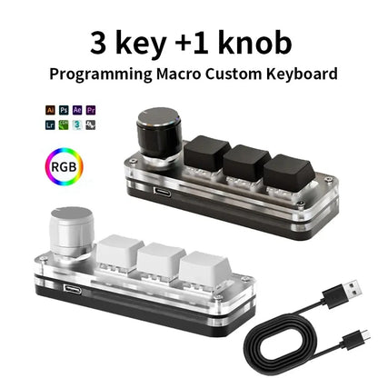 Macro RGB Mini Mechanical Keyboard Custom Knob Keypad