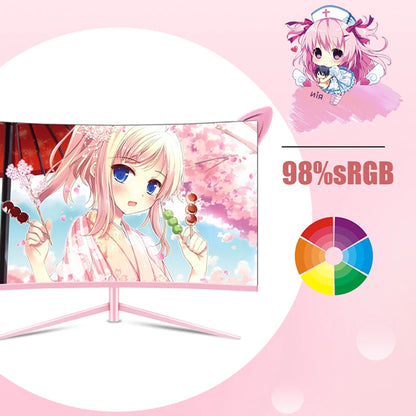 27-Inch Curved Pink QHD Gaming Monitor