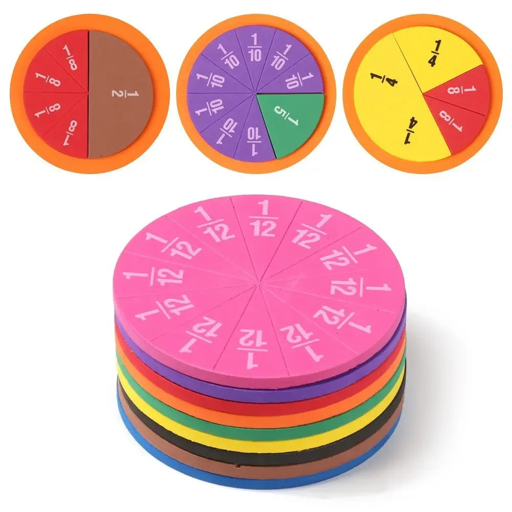 Fractions Math Teaching Tool EVA Round Shape Set