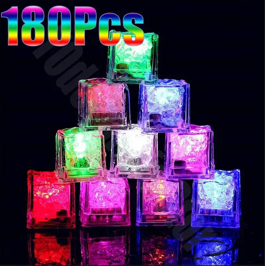 Waterproof LED Ice Cube Glow Bar Party Decor