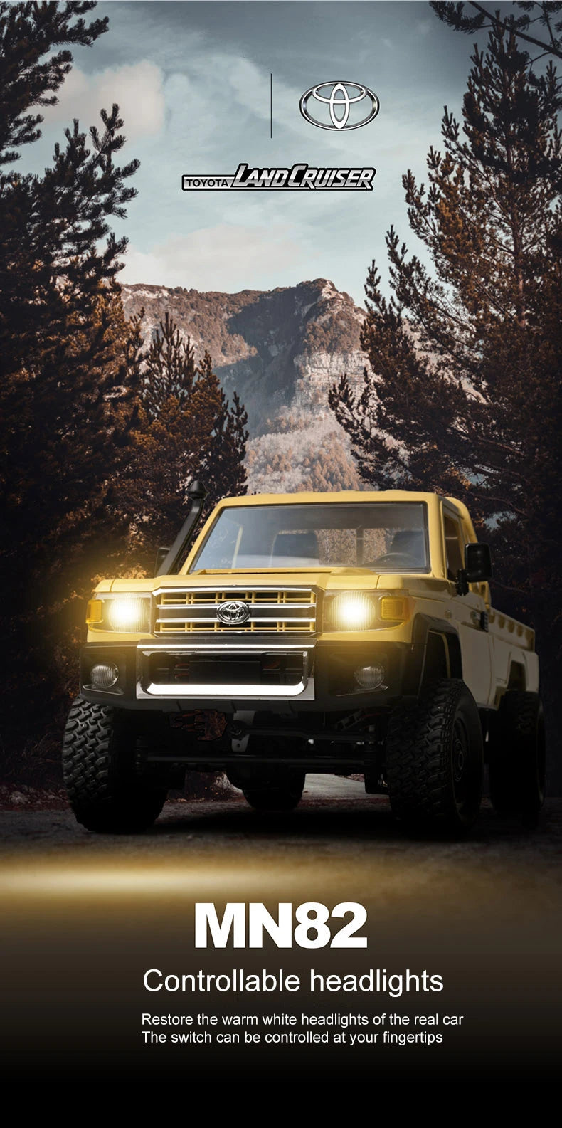 ZWN MN82 1:12 Retro RC Truck 4WD LED Pickup Model