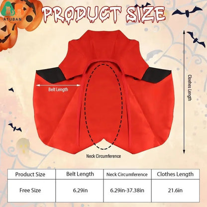 Halloween Cat Vampire Cloak Adjustable Pet Cape Outfit