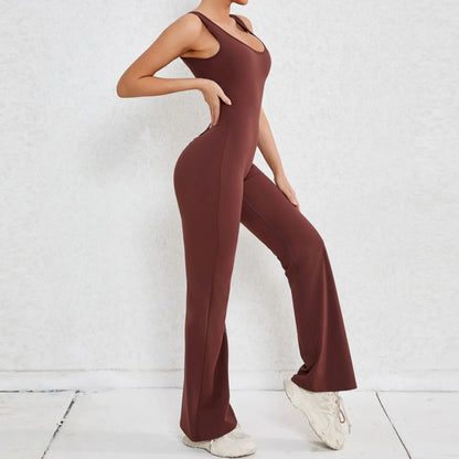 Cutenew Backless Jumpsuit Stripe Patchwork Women One Piece Wear