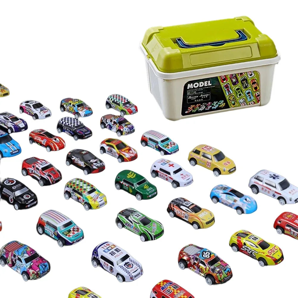 Mini Alloy Car Model Set with Storage Box Inertia Toy