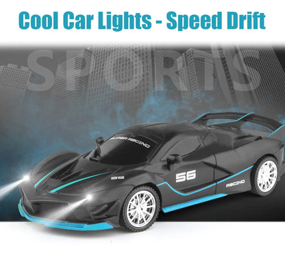 1/18 RC Sports Car 2.4G LED Light High Speed Drift Remote Car Toy