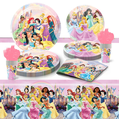 Disney Princess Disposable Tableware Birthday Party Set