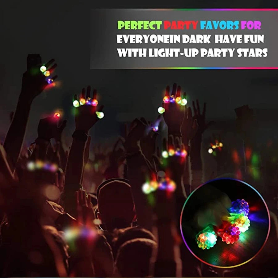 10-50 Pcs LED Glow Rings Wedding Party Favor Toys