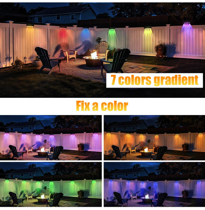 Solar Fence Lights RGB or Warm White Step Lighting