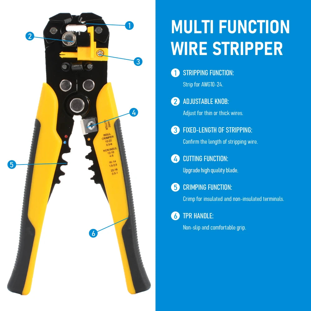 Crimper Cable Cutter Automatic Wire Stripper Multifunctional Pliers