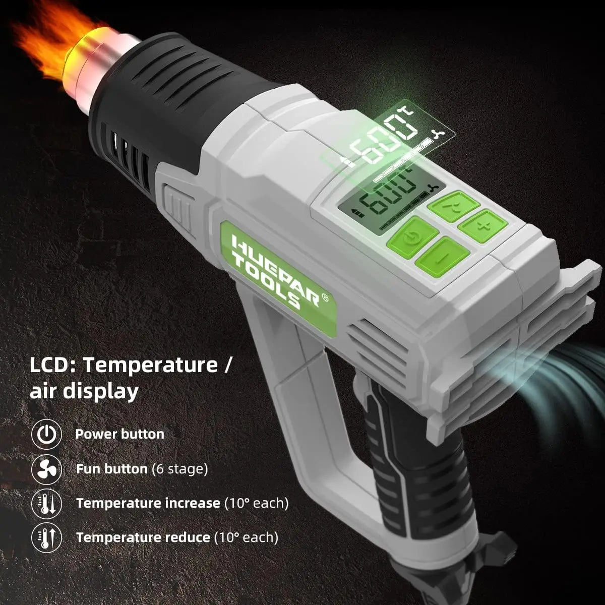 LCD Hot Air Gun Temperature Adjustable Thermal Blower