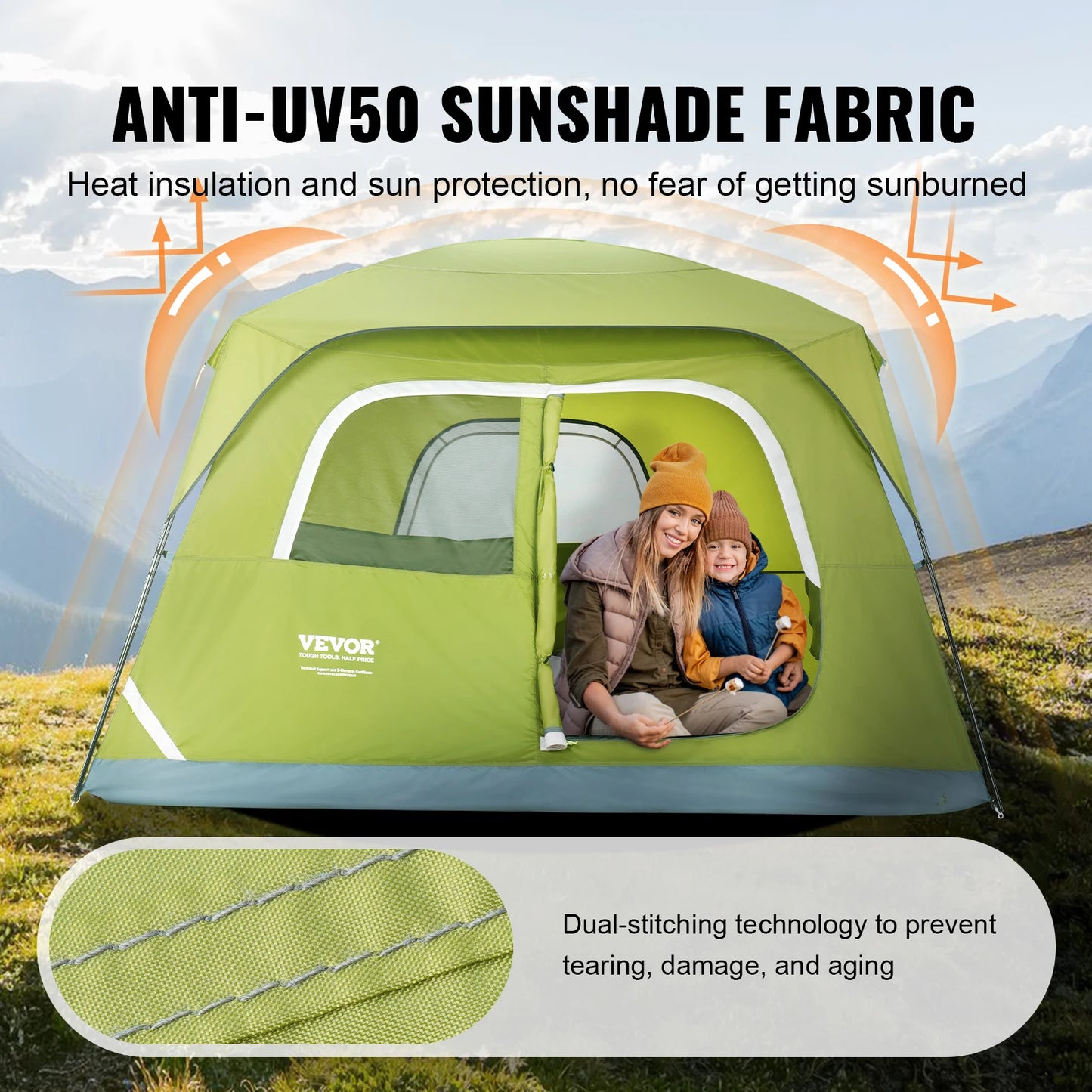 VEVOR 6 Person Waterproof Outdoor Camping Tent