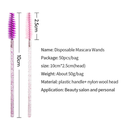 CNK 50Pcs Disposable Crystal Eyelash Mascara Wands