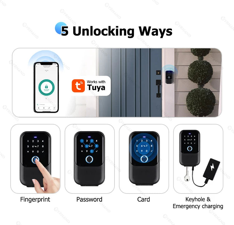 YRHAND TTlock Portable Smart Fingerprint Lock Box