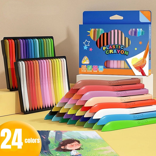 24/12PCS Non-Toxic Crayons Kids Coloring Drawing Tools