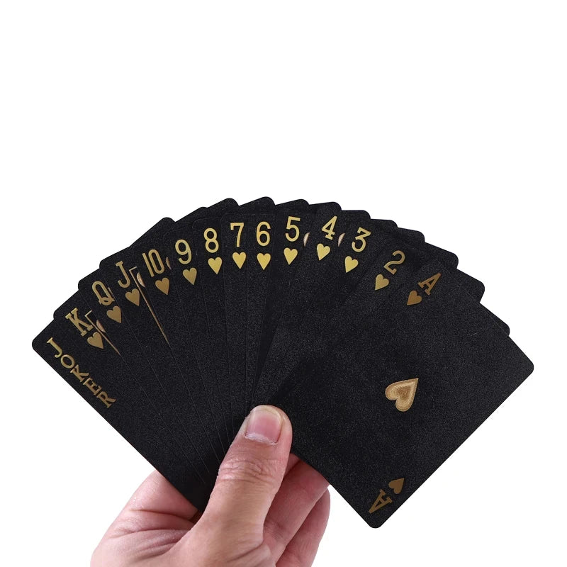 Black Gold Waterproof Playing Cards Poker Game Set