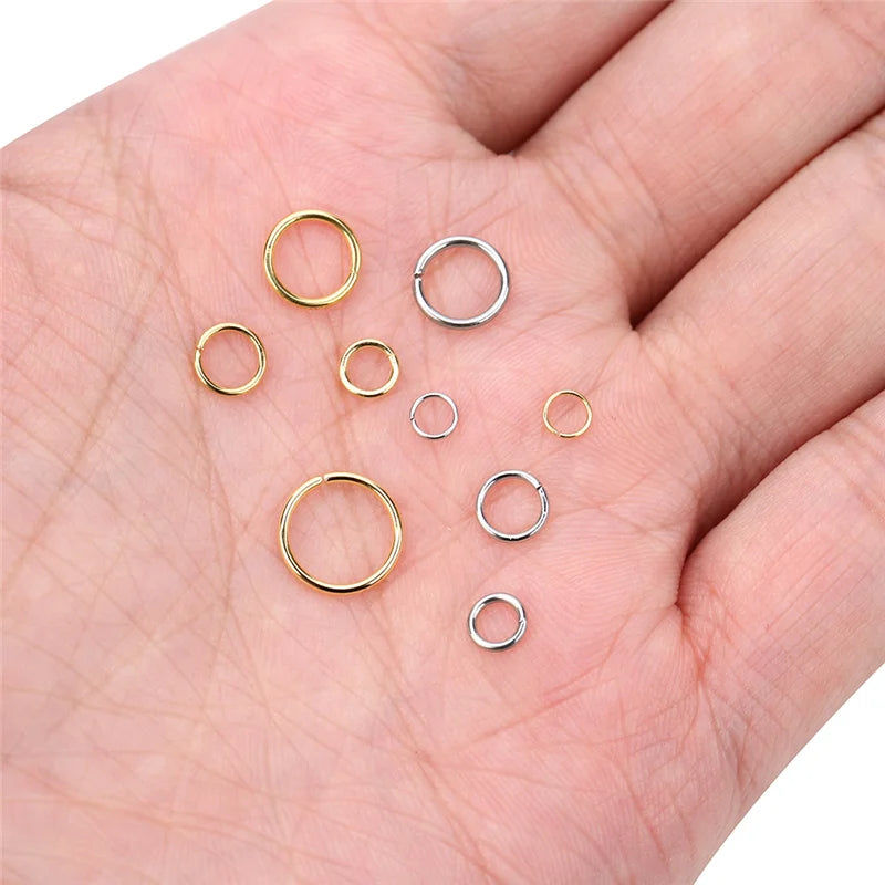 100pcs PVD Stainless Steel Open Jump Rings Necklace Bracelet