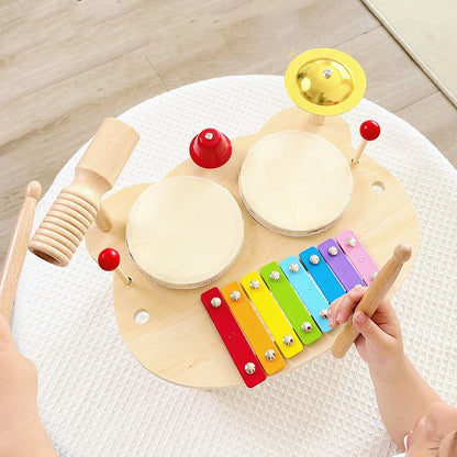 Wooden Xylophone & Drum Set