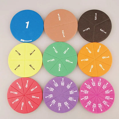 Fractions Math Teaching Tool EVA Round Shape Set