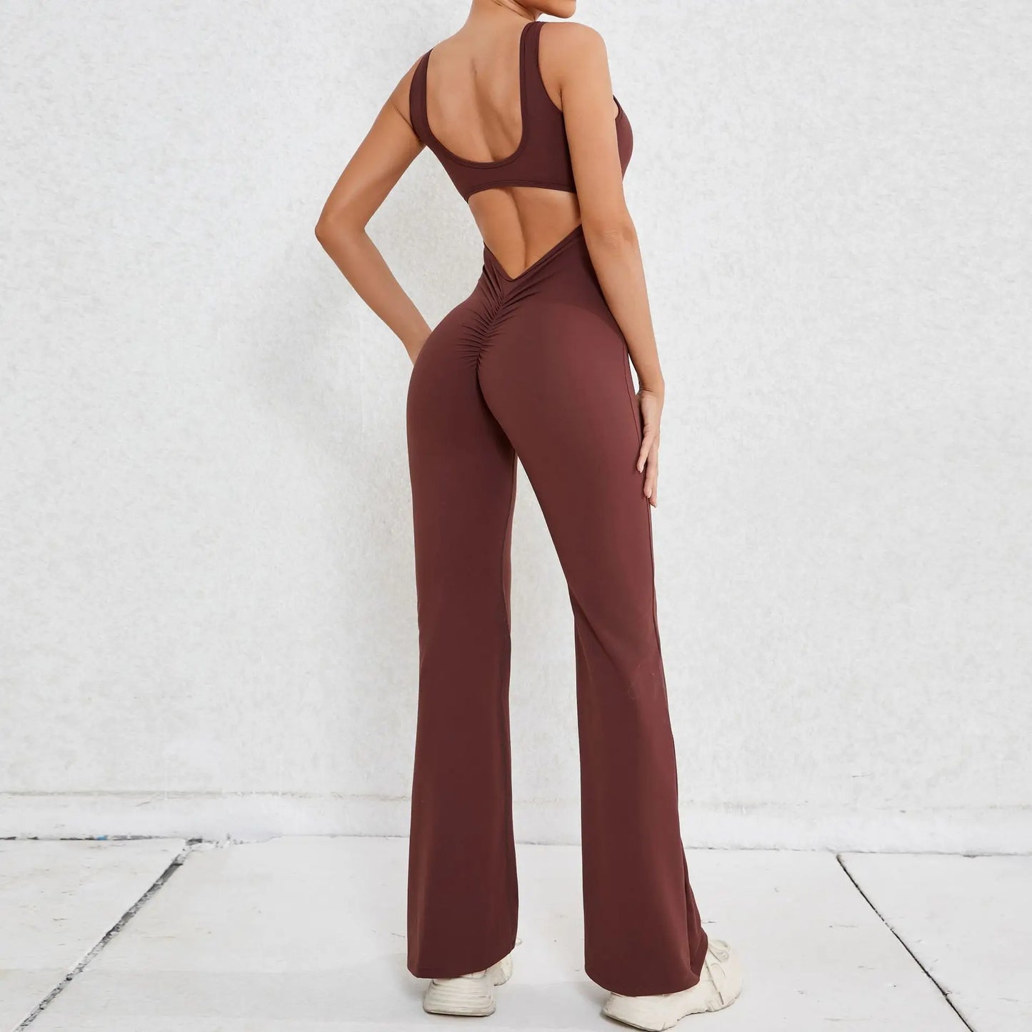 Cutenew Backless Jumpsuit Stripe Patchwork Women One Piece Wear