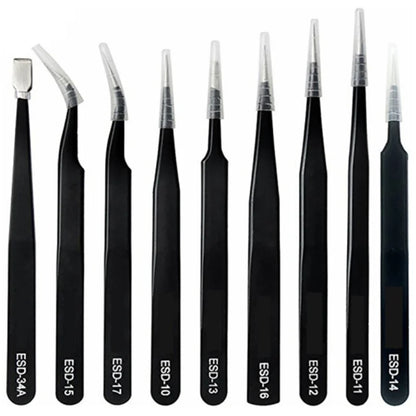 Curved Black Tweezer for Nail Art and Craft Beading