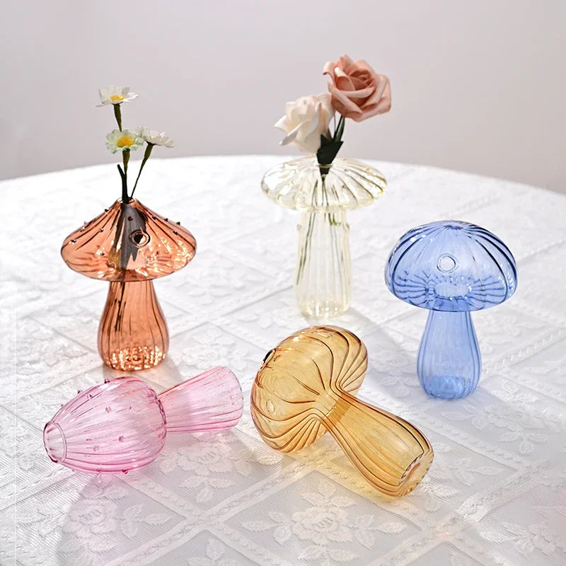 Mushroom Glass Vase Terrarium DIY Aromatherapy Bottle